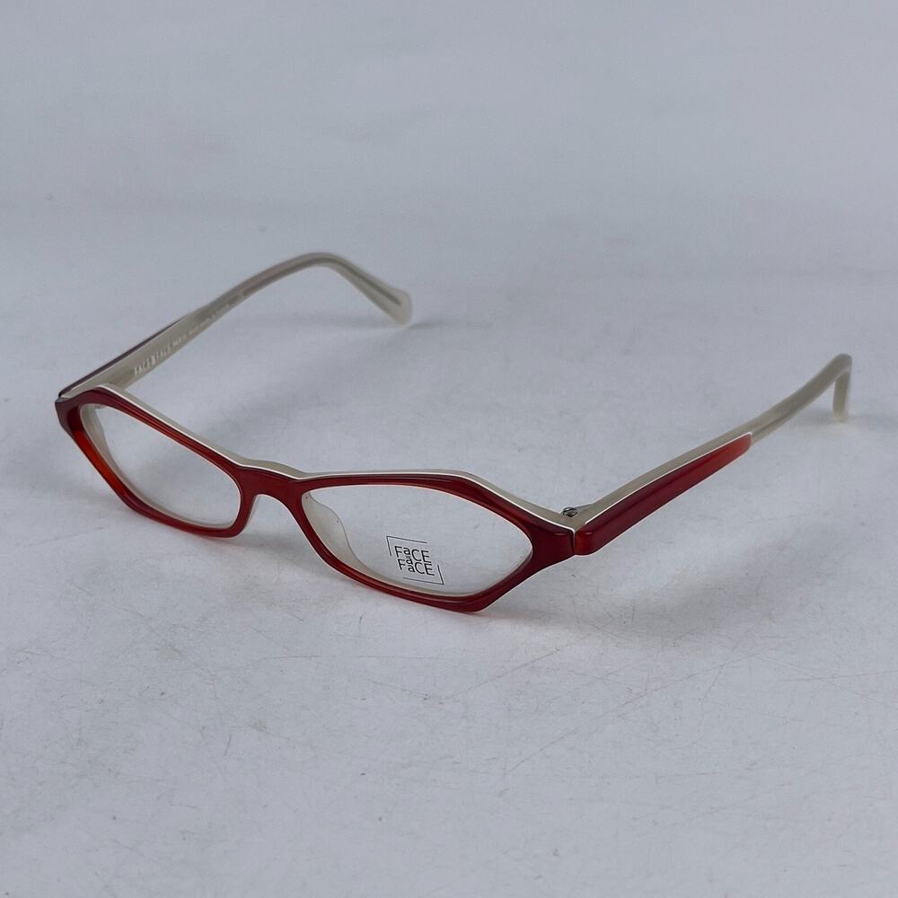 Face a Face Lemon COL 884 Womens Eyeglasses‎ Frame Red Gray Cat Eye 52-14-135